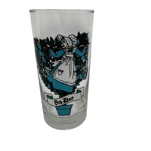 Vintage 8th Day Tumbler 12 Twelve Days of Christmas Glass by Anchor Hocking